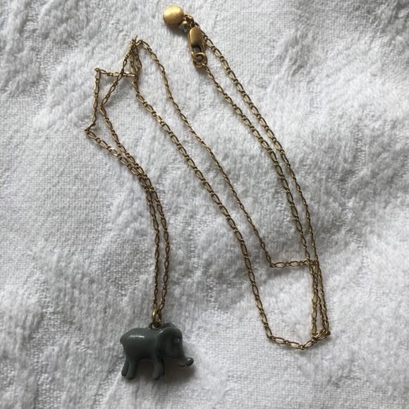 J Crew Factory Enamel Elephant Necklace - Picture 2 of 3